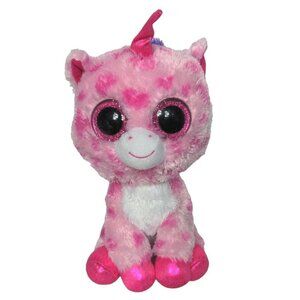 Ty Beanie Boos Sugar Pie Pink Unicorn Plush Stuffed Animal 2016 10.5"